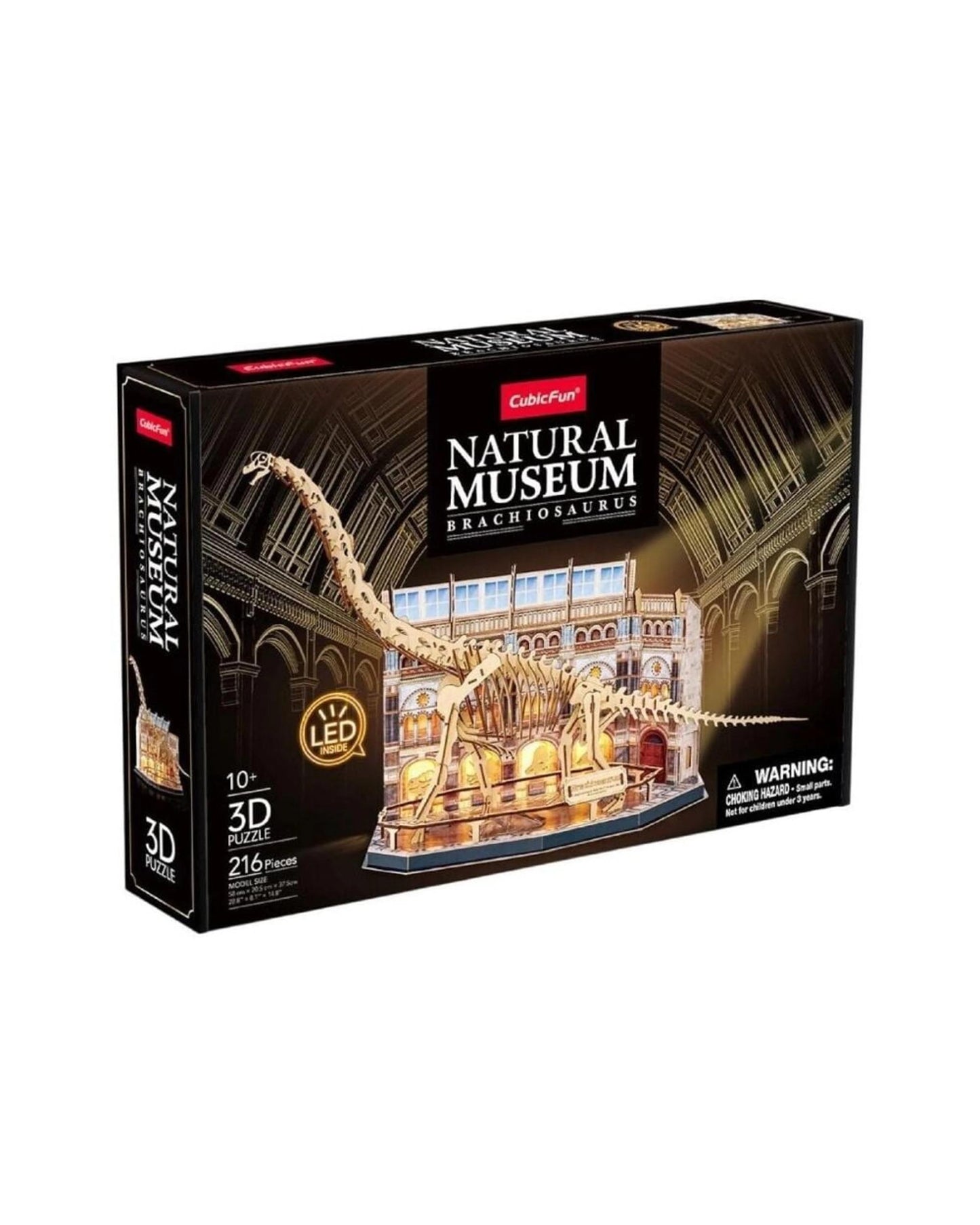 CubicFun LED Natural Museum Brachiosaurus 216 Piece 3D Puzzle Model Kit