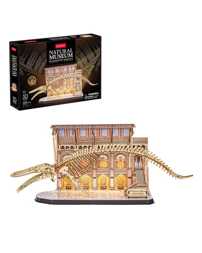 CubicFun LED Natural Museum Balaenoptera Musculus Blue Whale 222 Piece 3D Puzzle Model Kit