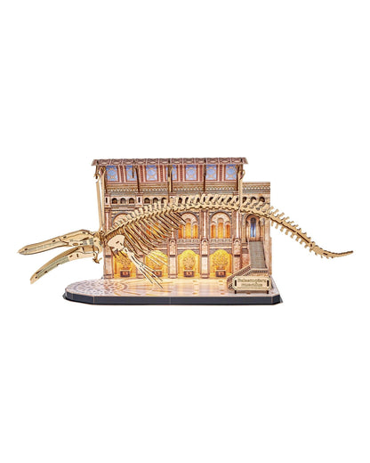 CubicFun LED Natural Museum Balaenoptera Musculus Blue Whale 222 Piece 3D Puzzle Model Kit