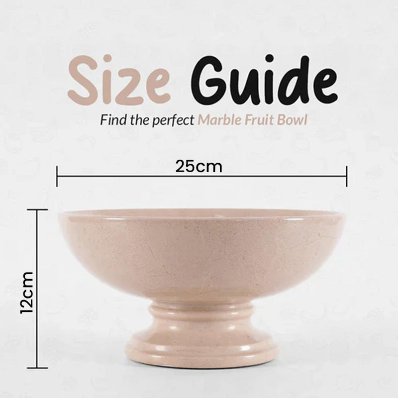 Marble Pedestal Fruit Bowl - 25cm