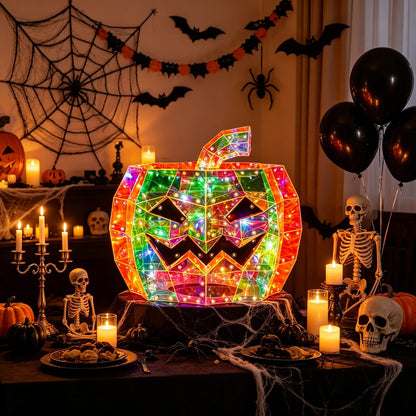 Lighted Burlap Pumpkin Wreath — Halloween Front Door Decor 23