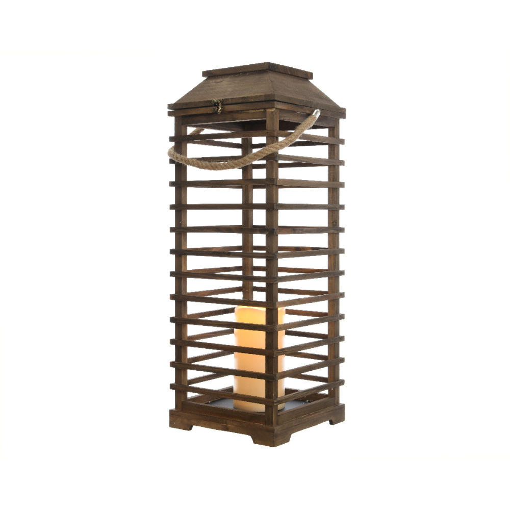 Kaemingk — LED XL Floor Lantern · Wood 1