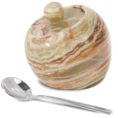Marble Salt Pig with Lid - Small