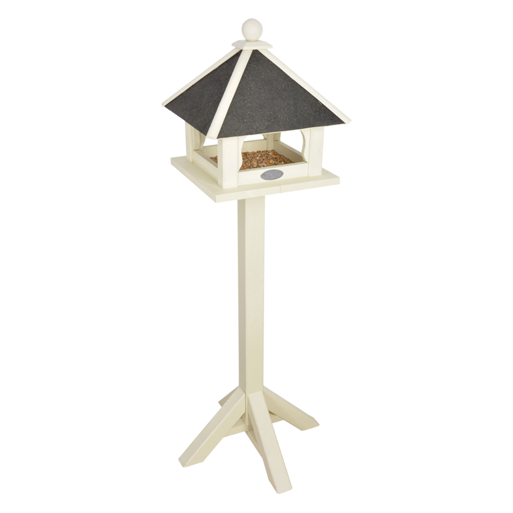 Esschert Design — Freestanding Timber Bird Feeder · White 1