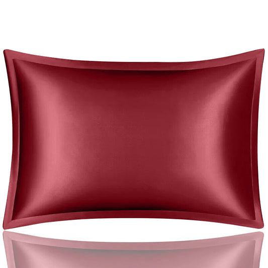 Anyhouz Pillowcase 50x90cm Wine Red Pure Real Silk For Comfortable And Relaxing Home Bed