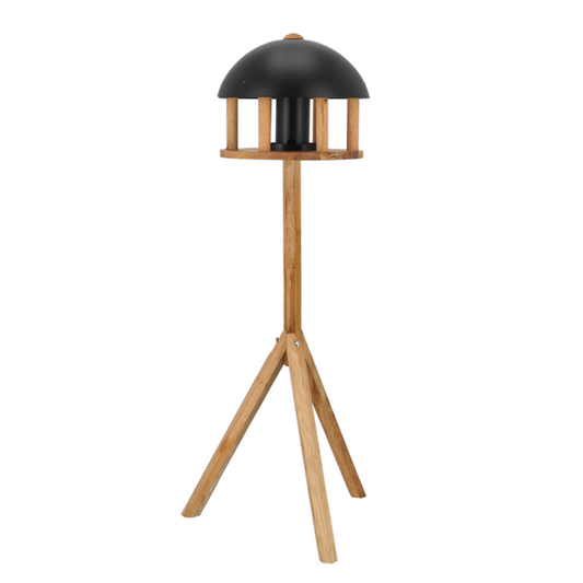 Esschert Design — Freestanding Black & Oak Bird Feeder · Round 1