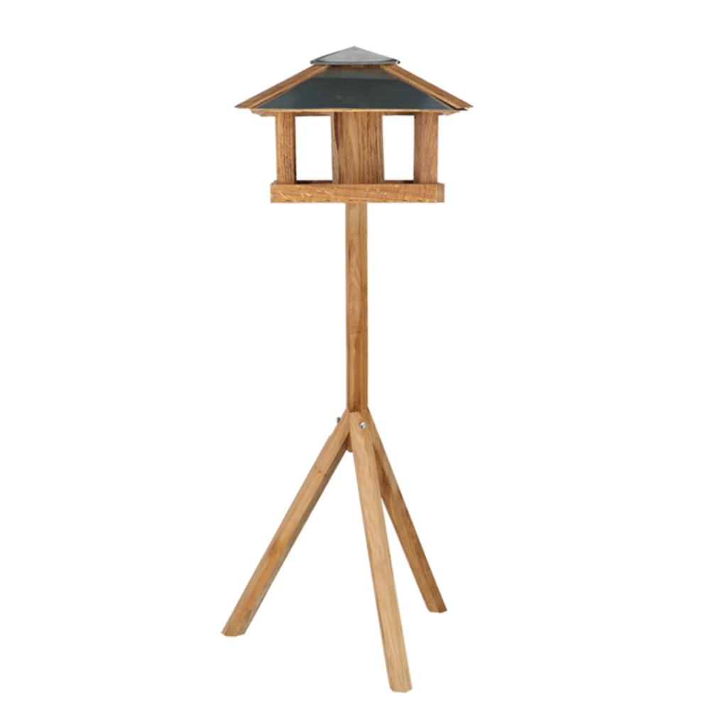 Esschert Design — Freestanding Black & Oak Bird Feeder · Square 1