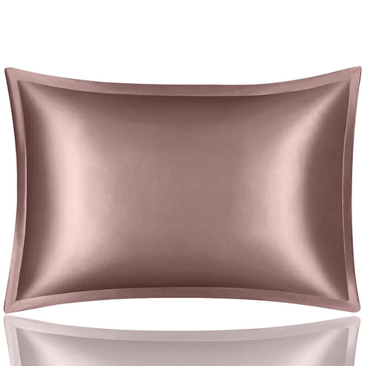 Anyhouz Pillowcase 50x90cm Pink Pure Real Silk For Comfortable And Relaxing Home Bed