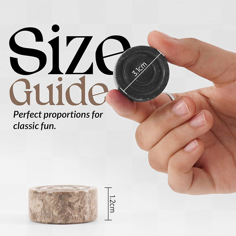 Marble Checkers Figures - Oceanic and Black