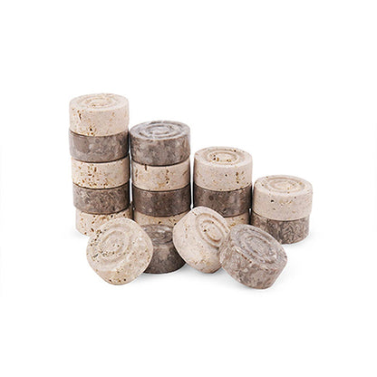 Marble Checkers Figures - Oceanic and Travertine