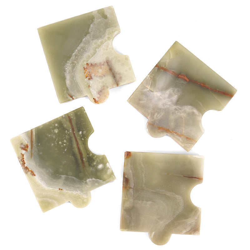 Marble Puzzle Coaster Plates - Set of 4