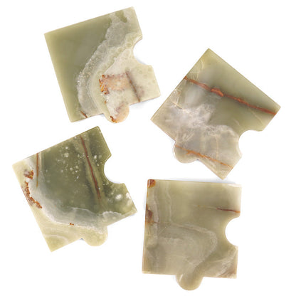 Marble Puzzle Coaster Plates - Set of 4