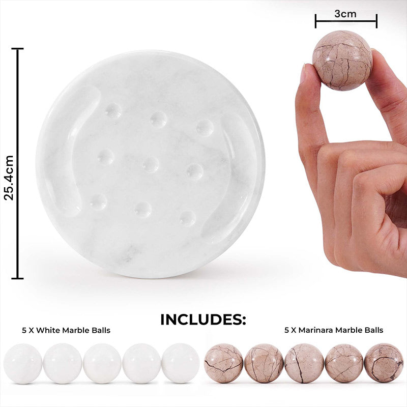 Marble 25cm Tic Tac Toe - White & Marinara
