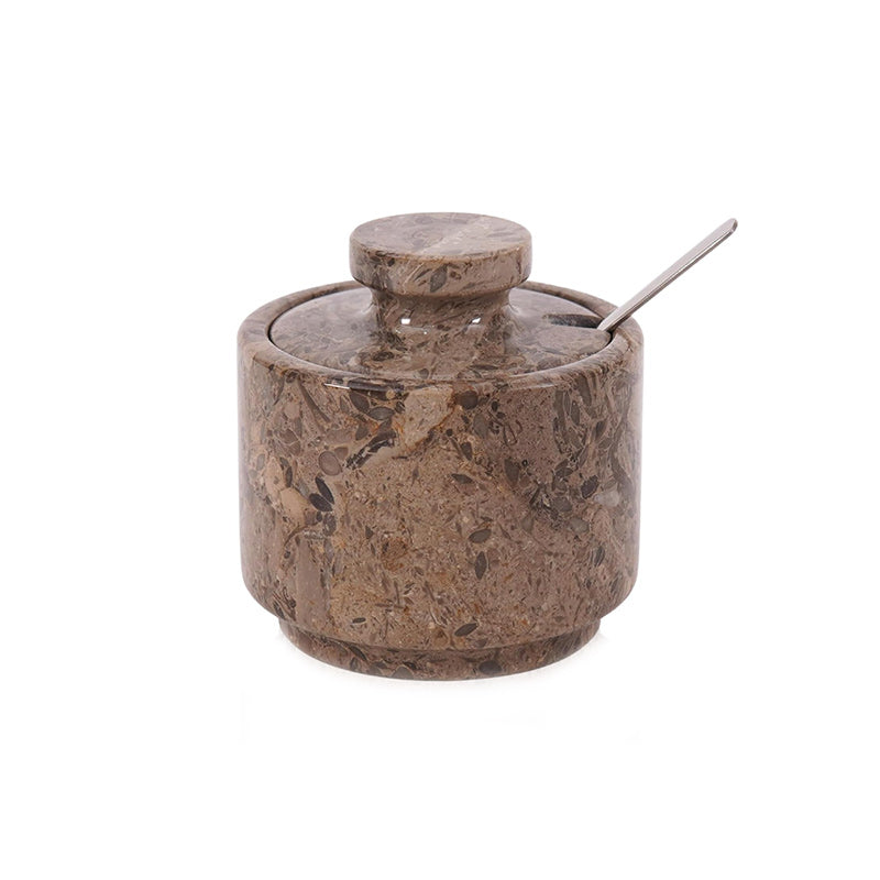 Marble Salt Cellar with Spoon