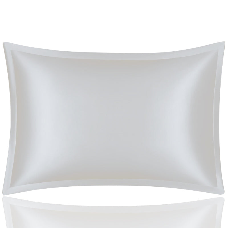 Anyhouz Pillowcase 51x66cm White Pure Real Silk For Comfortable And Relaxing Home Bed