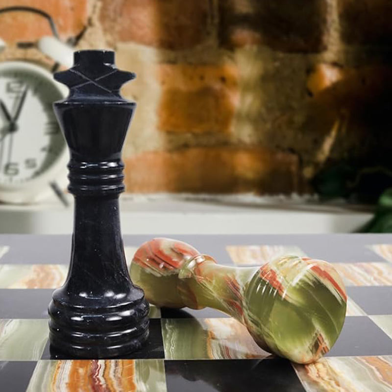 Marble Chess Set 30cm – Black & Green