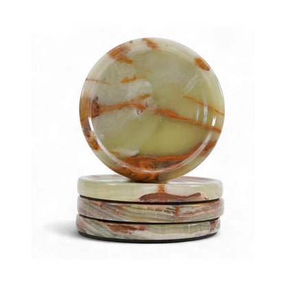 Marble Coaster Plates - Depth Design - Set of 4