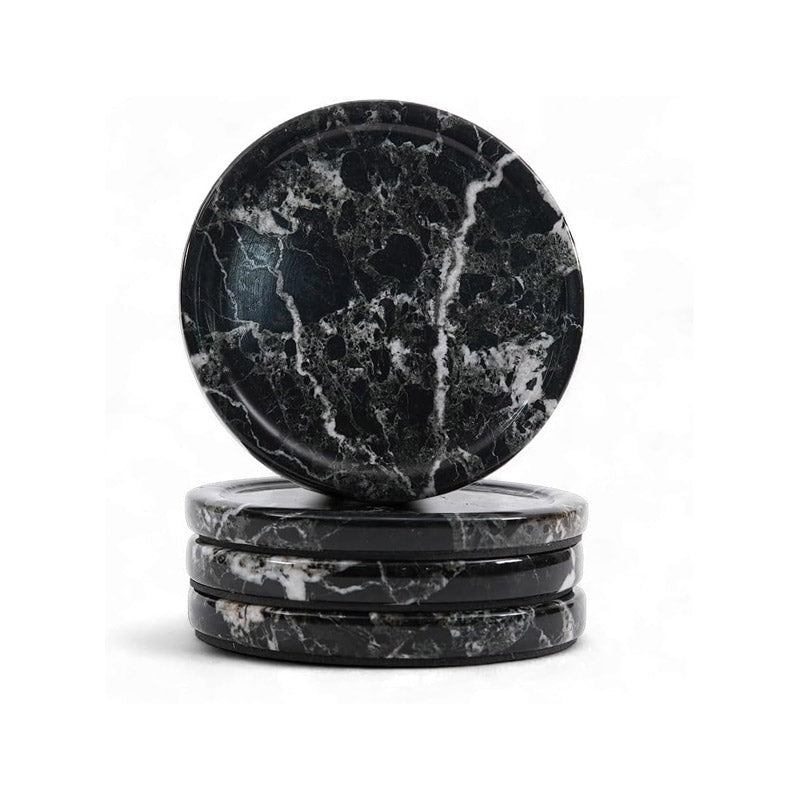 Marble Coaster Plates - Depth Design - Set of 4