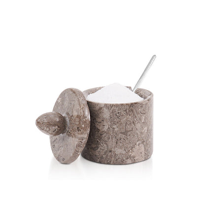 Marble Single Salt Cellar with Spoon