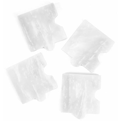 Marble Puzzle Coaster Plates - Set of 4
