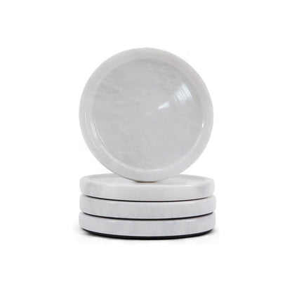 Marble Coaster Plates - Depth Design - Set of 4