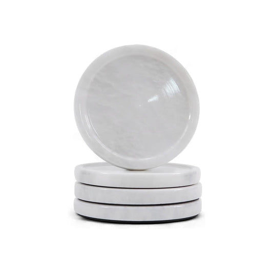 Marble Coaster Plates - Depth Design - Set of 4