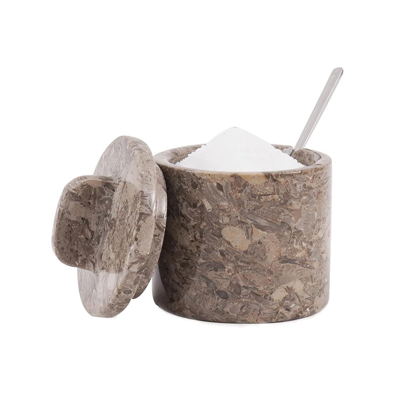 Marble Single Salt Cellar with Spoon