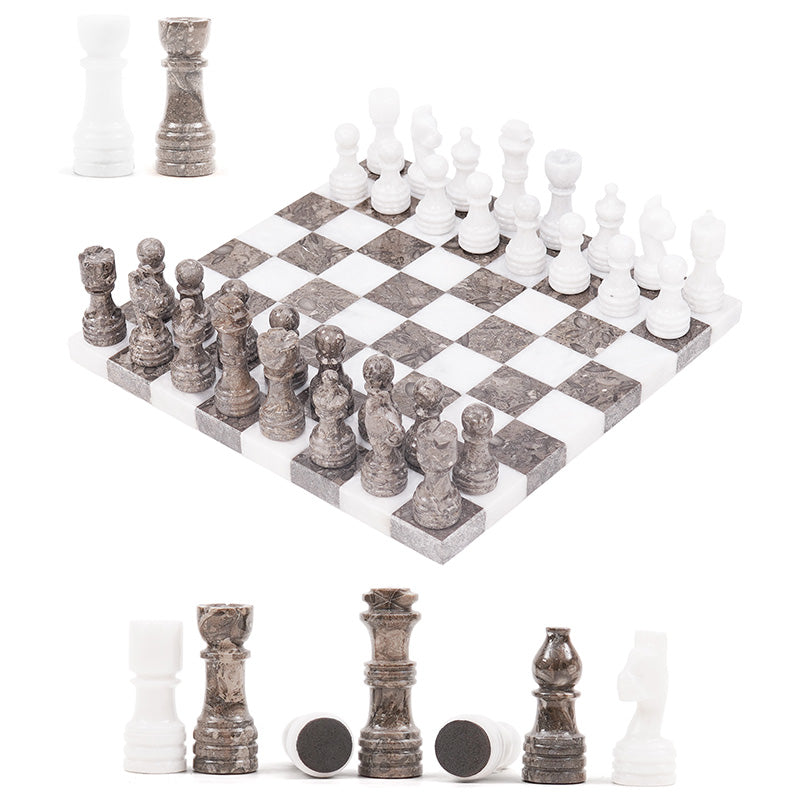 Marble 30cm Borderless Chess Set