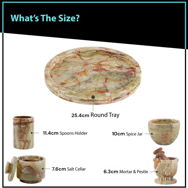 Marble Round Tray with Accessories