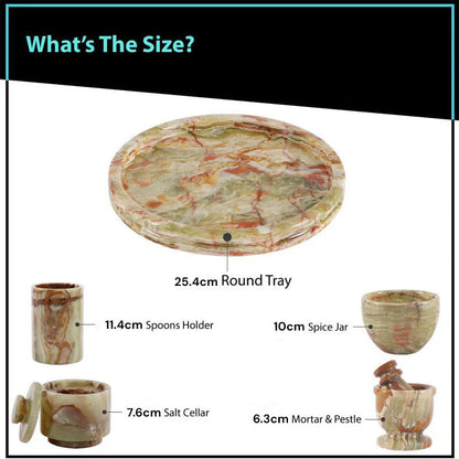 Marble Round Tray with Accessories