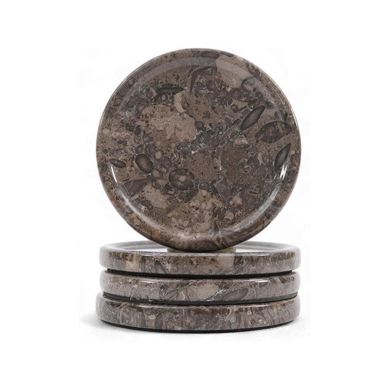Marble Coaster Plates - Depth Design - Set of 4