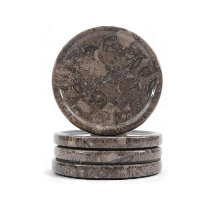 Marble Coaster Plates - Depth Design - Set of 4