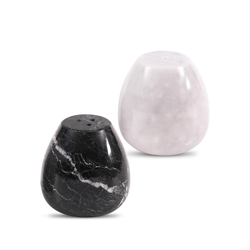 Marble Salt and Pepper Egg Shape Set of 2