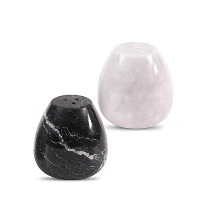 Marble Salt and Pepper Egg Shape Set of 2
