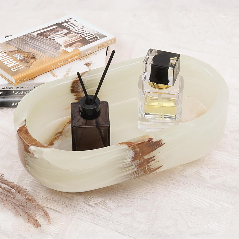 Marble Oval Bowl With Stand