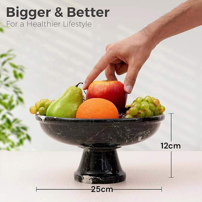 Marble Pedestal Fruit Bowl - 25cm