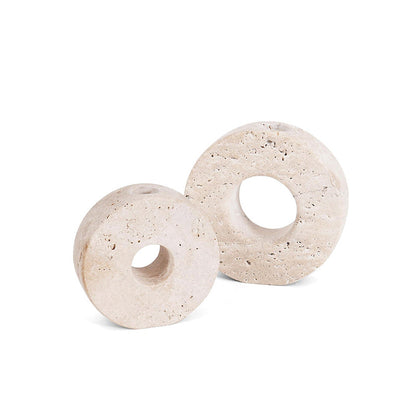 Marble Doughnut Candle Holder Set of 2