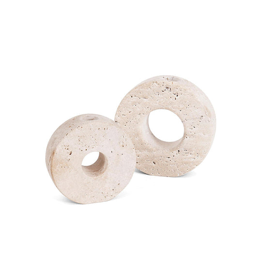 Marble Doughnut Candle Holder Set of 2
