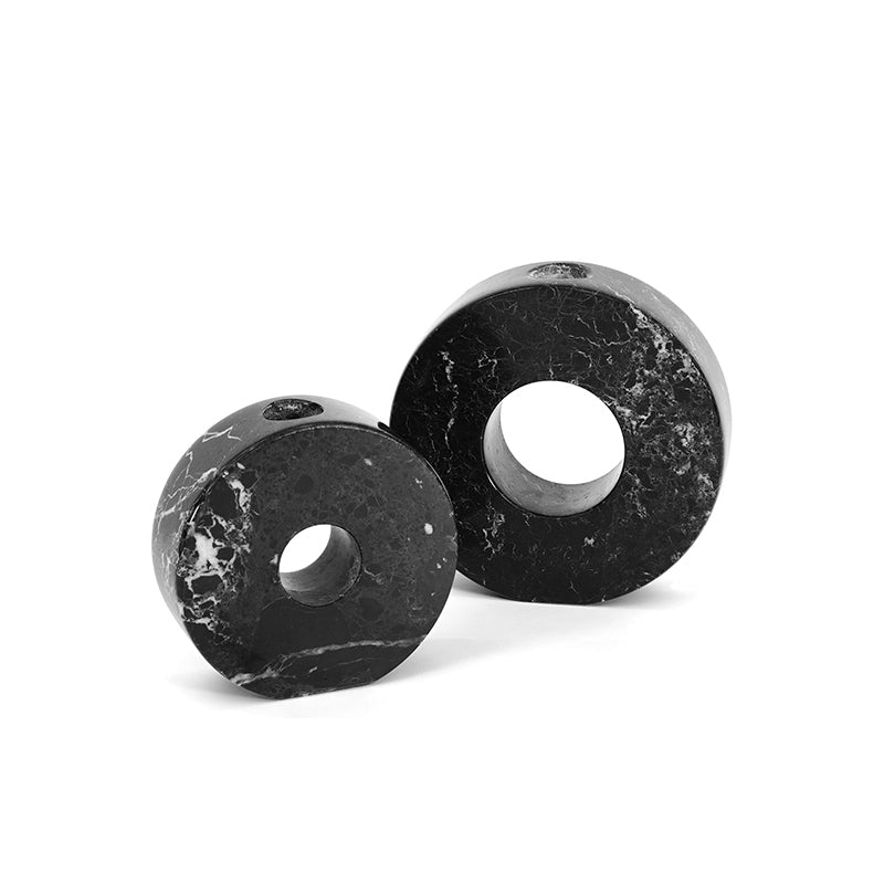 Marble Doughnut Candle Holder Set of 2
