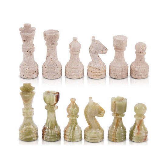 Chess Figures – Travertine & Green