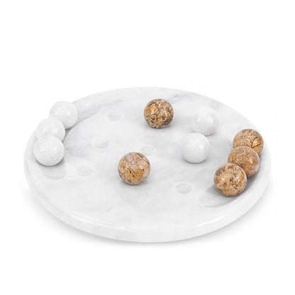 Marble 25cm Tic Tac Toe - White & Coral