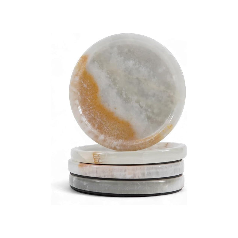 Marble Coaster Plates - Depth Design - Set of 4