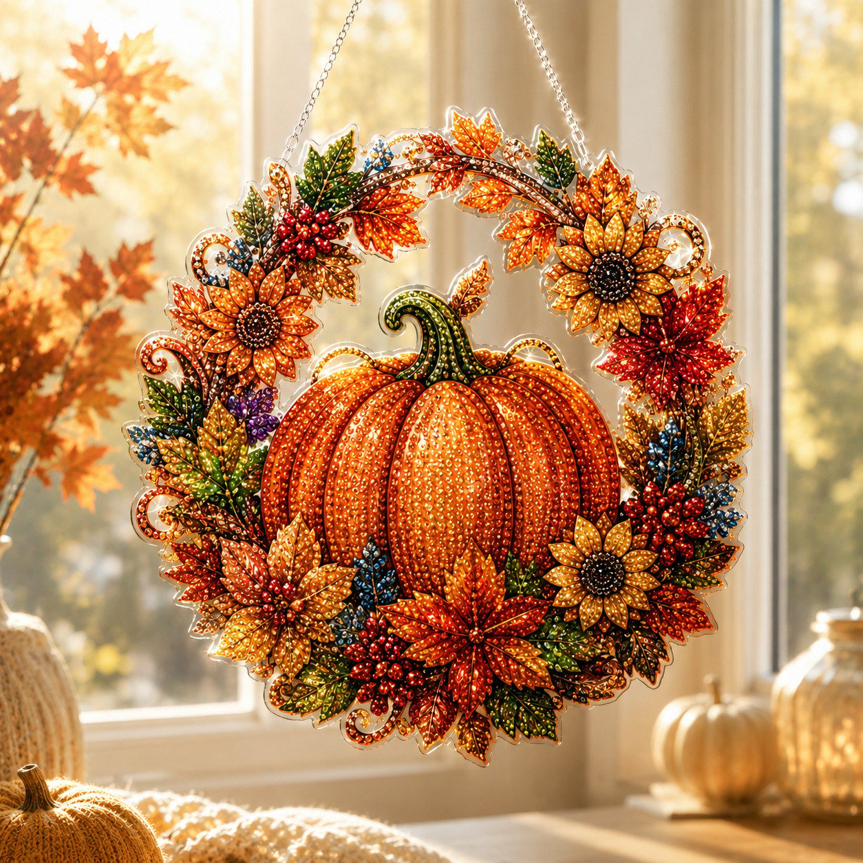 Pumpkin Halloween pearl art ornament kit