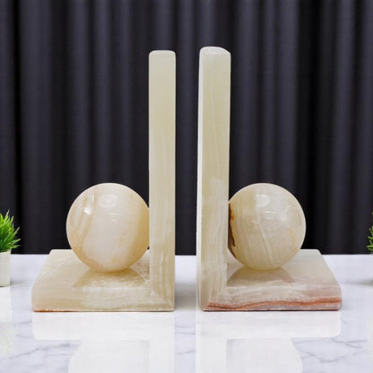 Marble L-Shaped Bookends - Set of 2