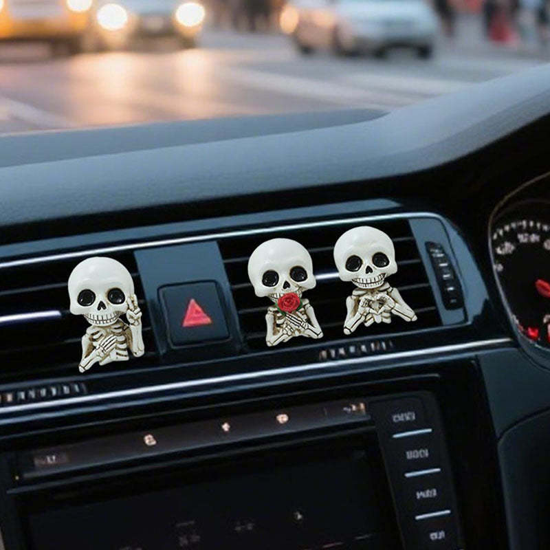 Halloween Skull Car Vent Clip — Spooky Air Freshener Charm