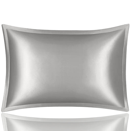 Anyhouz Pillowcase 51x66cm Light Gray Pure Real Silk For Comfortable And Relaxing Home Bed