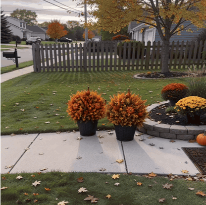 Artificial Fall Pumpkin Tree Stakes — Autumn Garden Decor 19