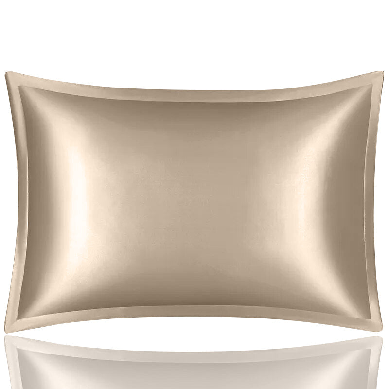 Anyhouz Pillowcase 51x66cm Gold Pure Real Silk For Comfortable And Relaxing Home Bed