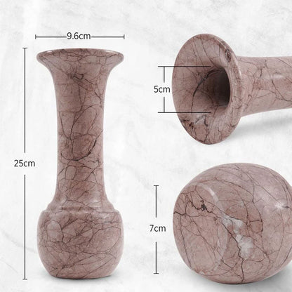 Marble Long Neck Vase - 25cm