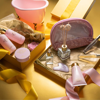 Luxury Pink Rose Bath and Body Set, 18pc Birthday Spa Kit